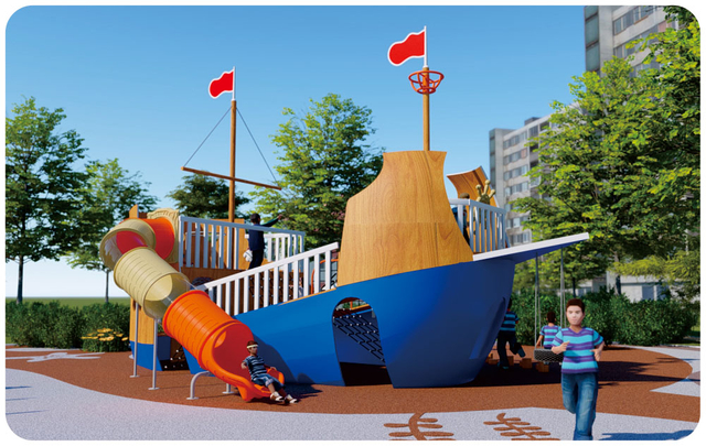 Wooden Playground Pirate Ship Series HD-MHD003-21384
