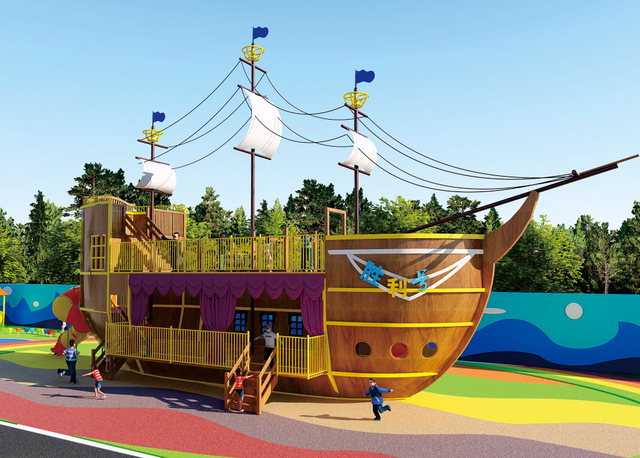 Wooden Playground Pirate Ship Series HD-MHD013-21383